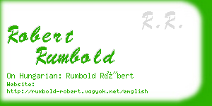 robert rumbold business card